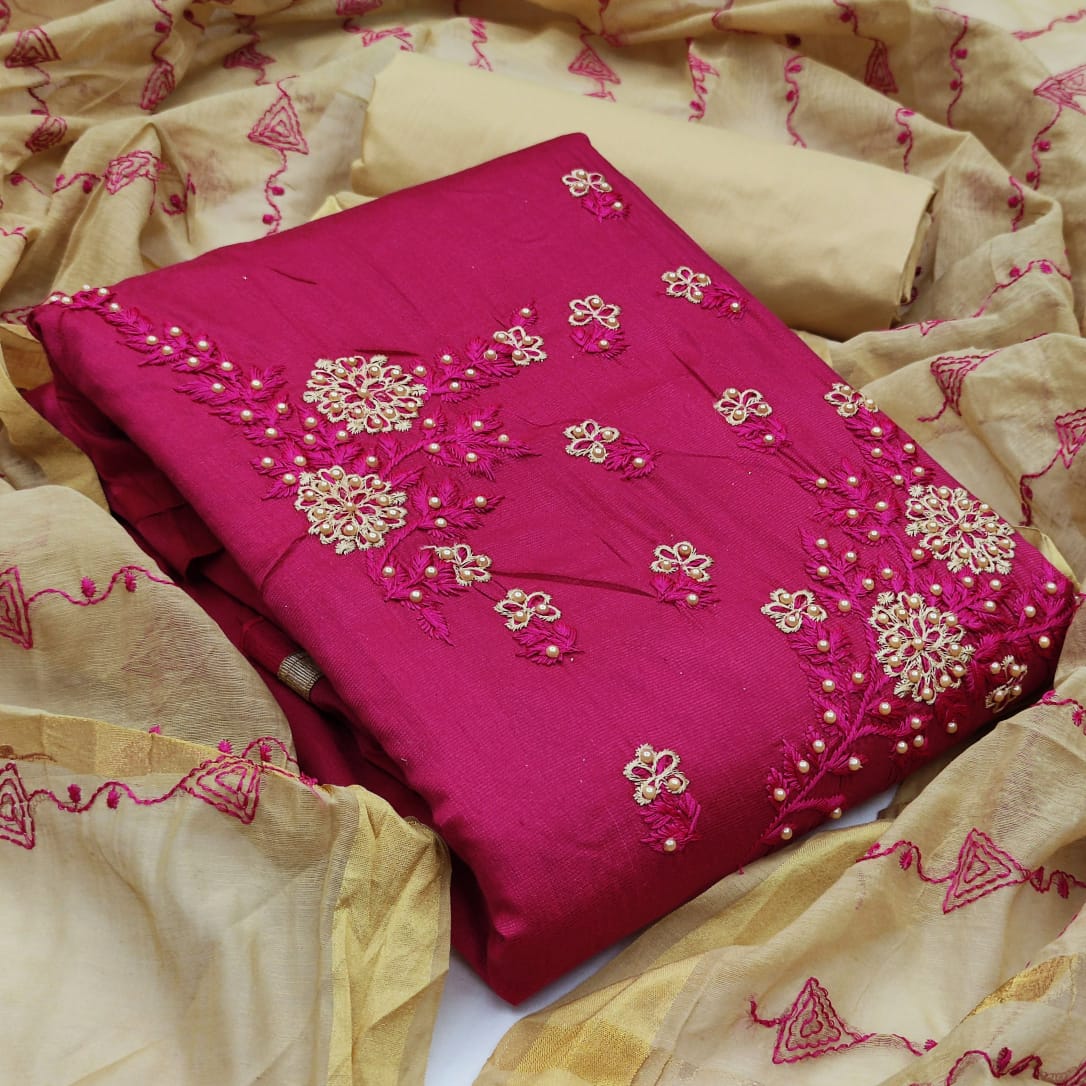 Gng Blossom 3 Festive Wear cotton Embroidery Work Dress Material Collection